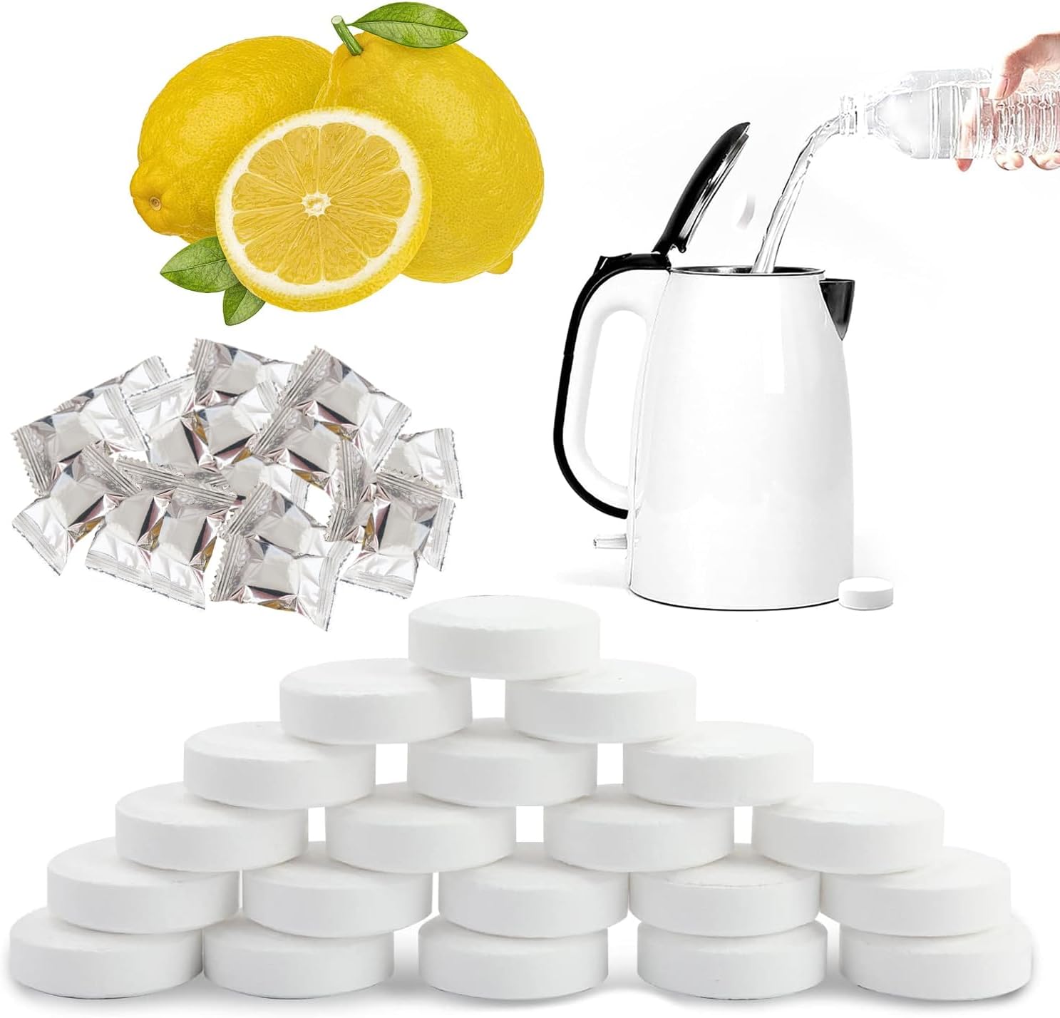 Powerful Removal Kettle Descaler Tablets, 20pcs Citric Acid Fresh