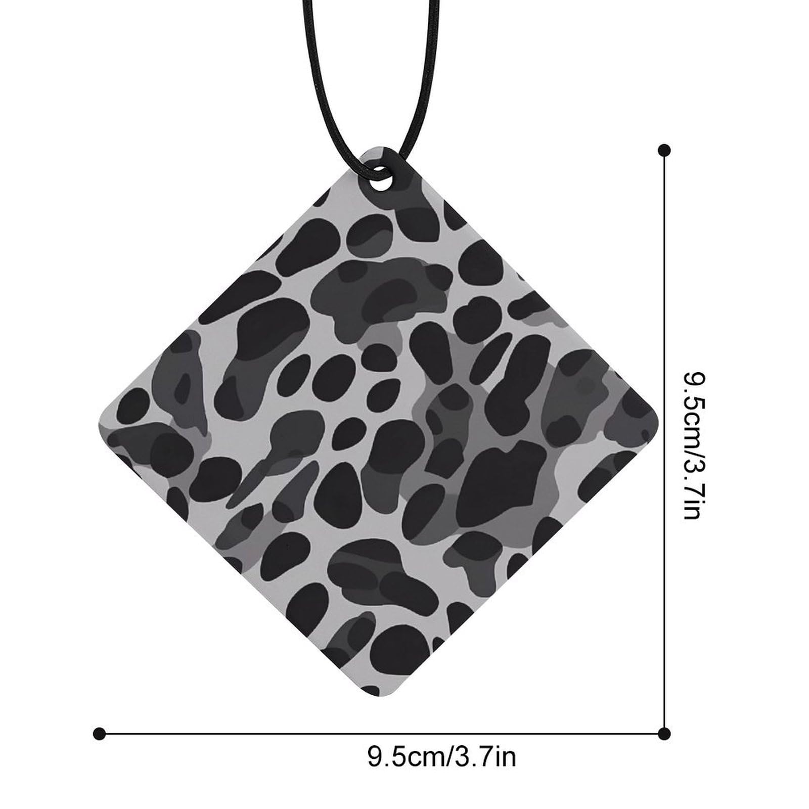 Black Grey Leopard Car Air Freshener Hanging Aromatherapy Tablets for Car Accessories Rhombus