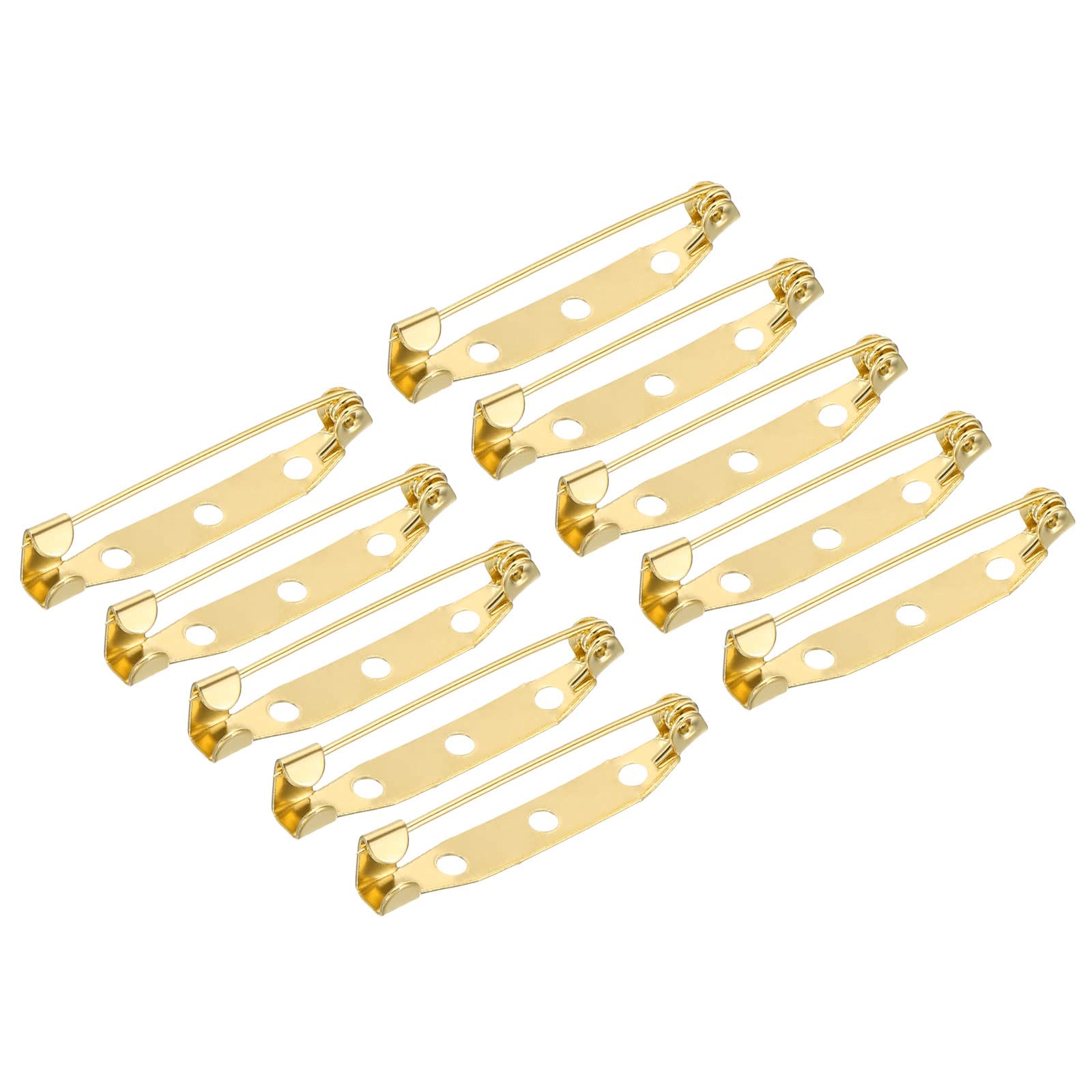 sourcing map 100Pcs Safety Bar Pins 35mm Brooch Clasp Pin Backs for ID Badges Name Cards Tags DIY Craft, Rose Gold