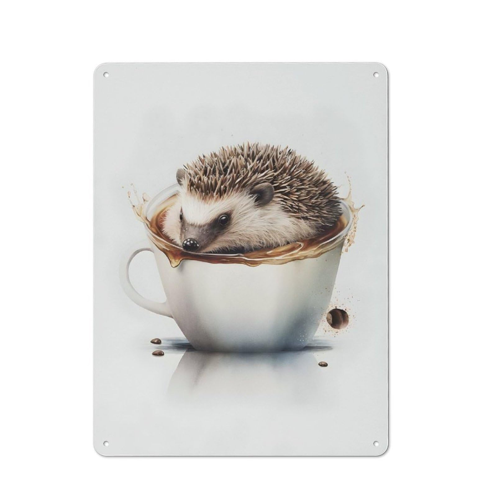 HEDGEHOG Vintage Tin Sign 40x30cm, Vintage Diner Style Decor for Kitchen, Cafe, Pantry Or Dining Room