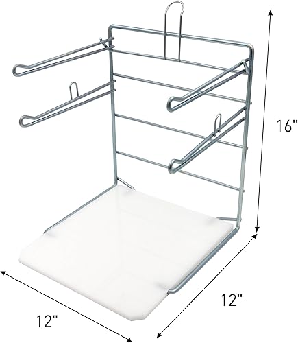 Miniatura 2 de SSWBasics Soporte de plástico para bolsas de comestibles, soporte cromado duradero para un fácil almacenamiento, se adapta a bolsas de 11 pulgadas