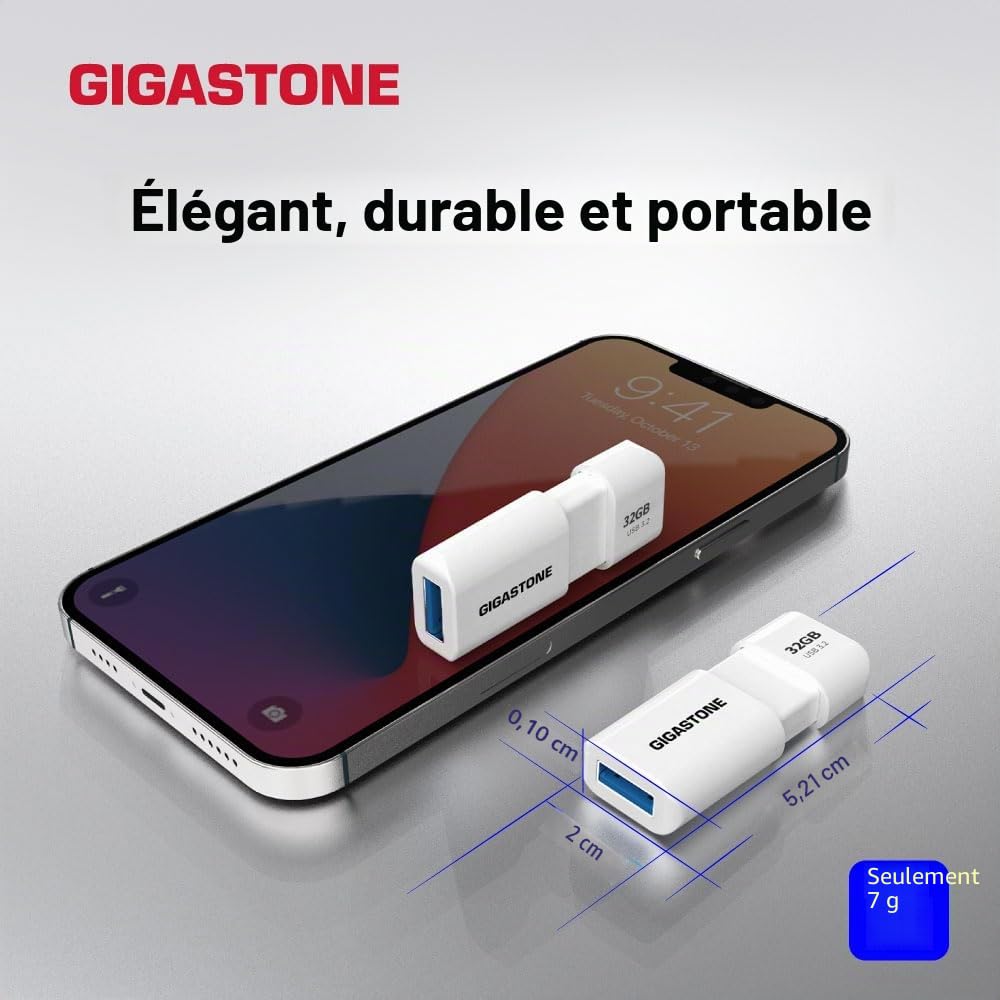 GIGASTONE 512Go Clé USB Flash (Lot de 2) Z60 USB 3.2 Gen 1, 100Mo/s Ultra Rapide, sans Capuchon, Stockage et Sauvegarde pour PC/Mac/TV/Voiture, USB 2.0/3.0/3.1 Compatible