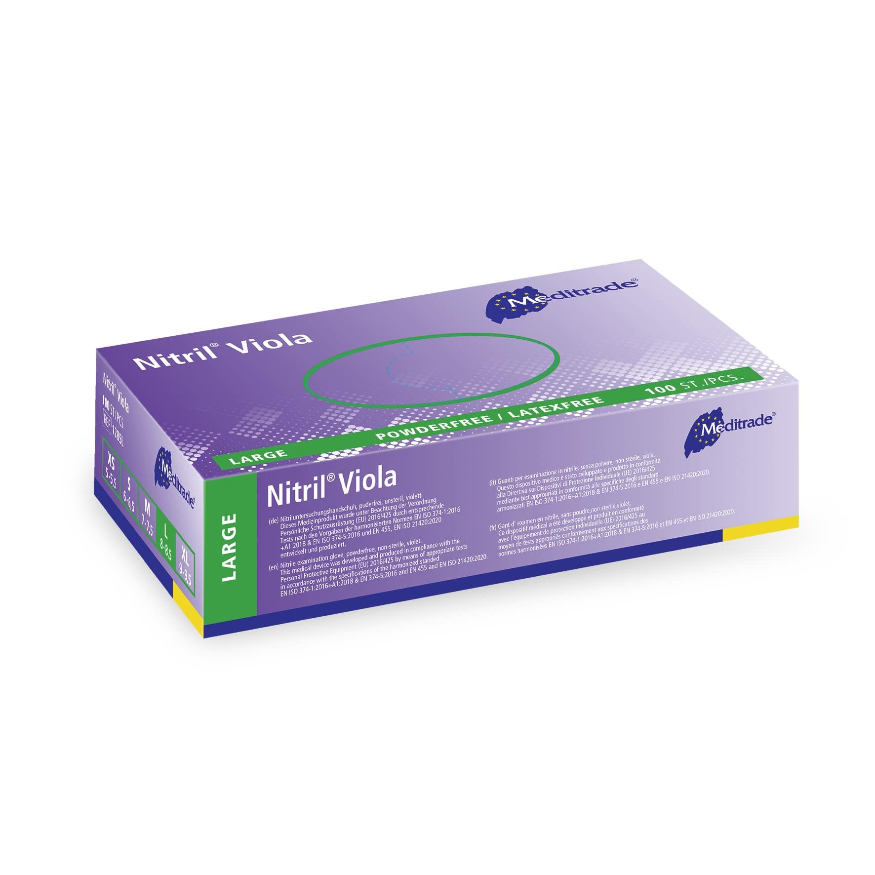 Nitrile® Viola Examination glove in pure Nitrile violet powderfree Large (8-85)