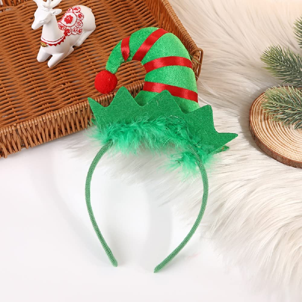 Ankelesz Christmas Headband Elf Hat Cute Bell Hairband Elves Party Hats with Jingle Bells for Santa Party Cosplay