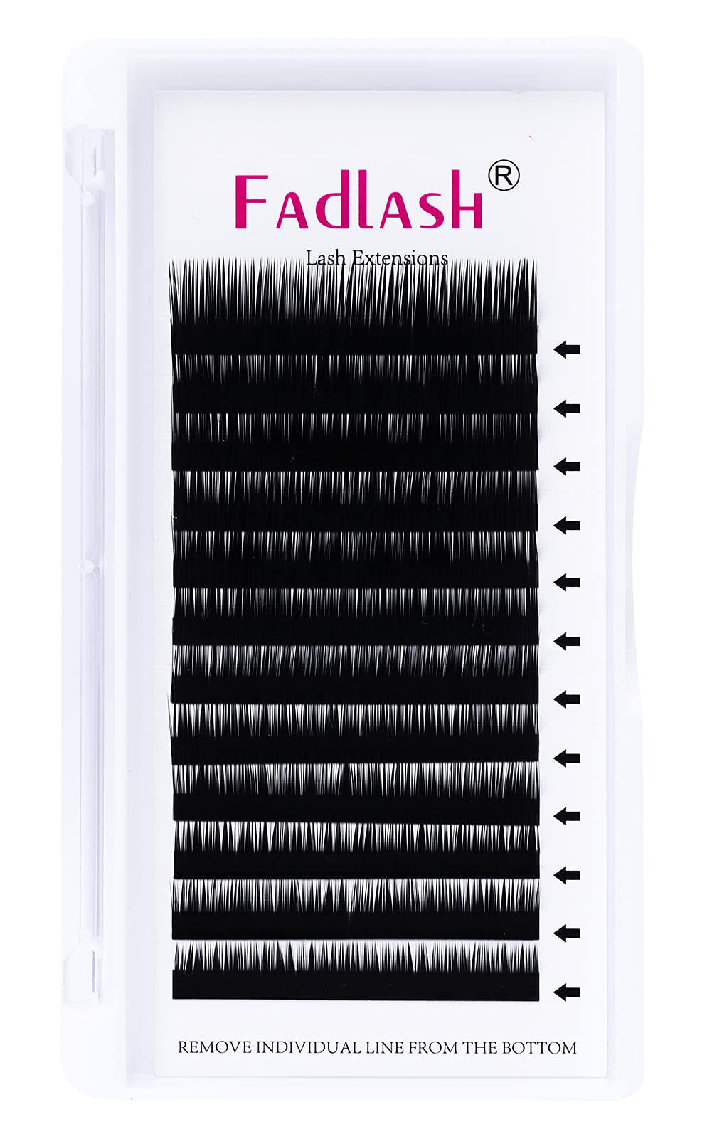 FADLASH L Curl Lash Extensions Classic Eyelash Extensions Black Individual Lashes Soft Silk Eyelash Extension Supplies Professional Permanent (0.10L, 13mm)