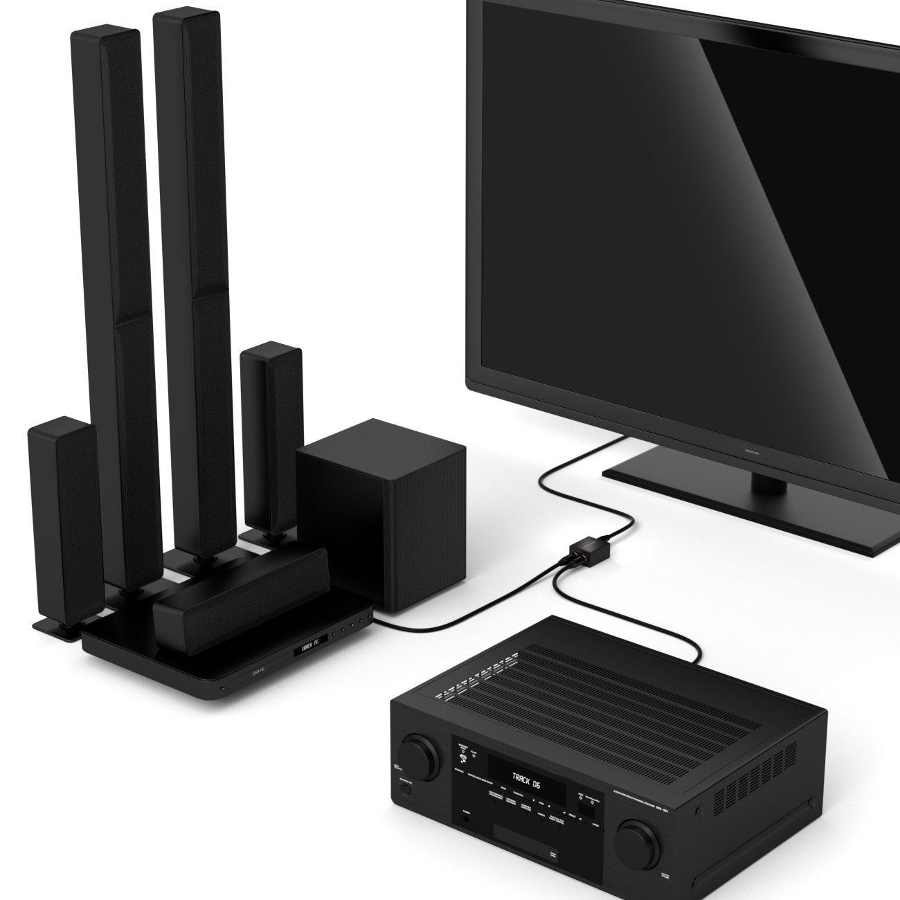 deleyCON Répartiteur Toslink 2 Ports Séparateur Audio Numérique Distributeur pour Câbles Audio Toslink Optiques S/PDIF 1x Entrée 2x Sortie pour TV Système Hi-Fi Soundbar Casque
