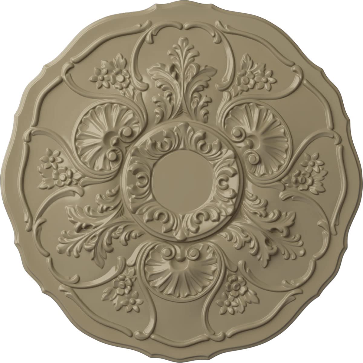 Ekena Millwork CM22CNGDF 22 OD x 1 1/2 P Cornelia Ceiling Medallion (fits Canopies up to 4"), Hand-Painted, Gobi Desert
