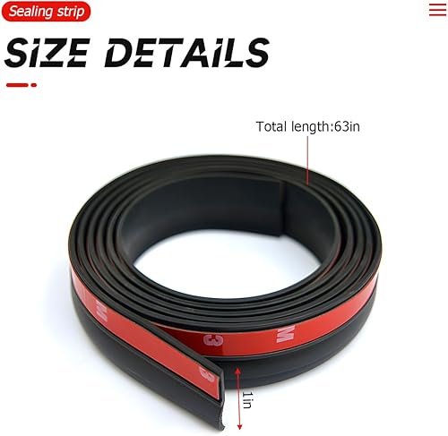 Miniatura 2 de Tira de sellado de automóvil de 1.6M5.25 pies para espacio de la tapa del maletero, tira de sellado de goma impermeable a prueba de polvo, universal
