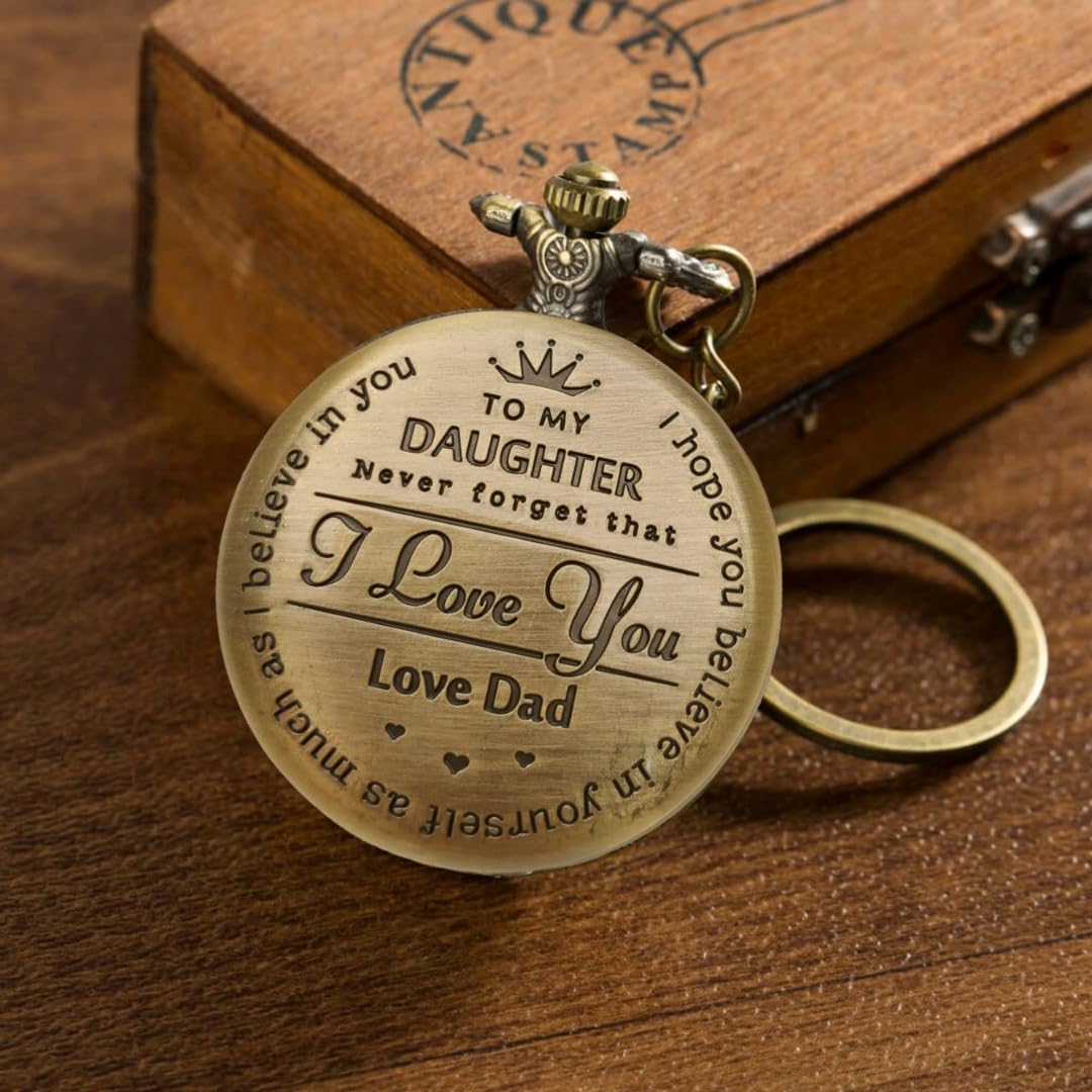 Tiny Tim Watch Keychain - Love Dad Gift for Daughter -4