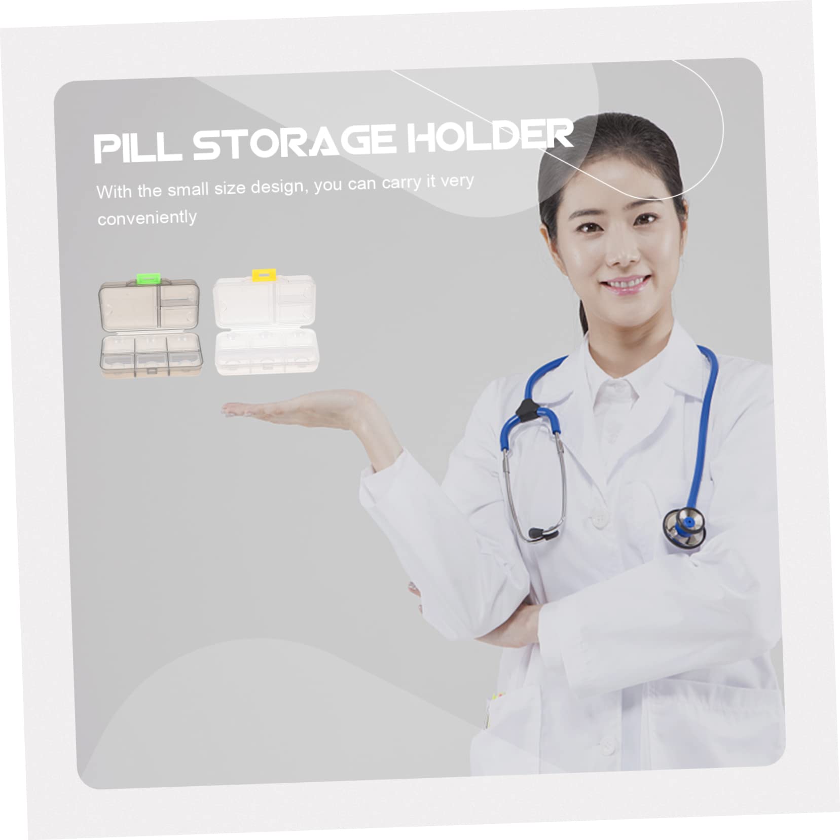 Healvian 4pezzi Portapillole Portatile Organizer Medicina Compatto e Leggero Separatore Giornaliero Per Viaggi Design Trasparente e Scomparti Per Dose Settimanale e Uso Quotidiano