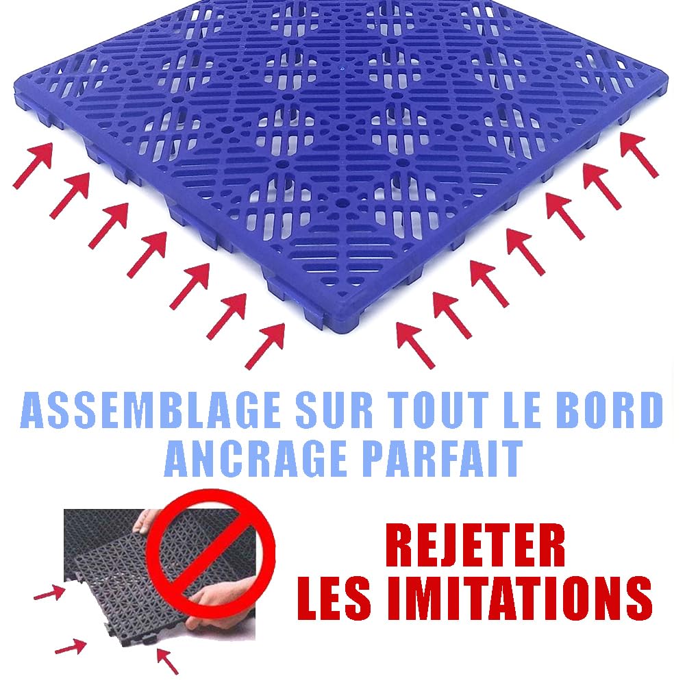 Loseta Ahorro Antihumedad Azul 30x30x1,5cm Camping Vestuarios Piscinas | Suelo autoventilado para mejorar higiene, ventilación y drenaje de zonas húmedas. Se pueden cortar. 30x30x1,5cm.