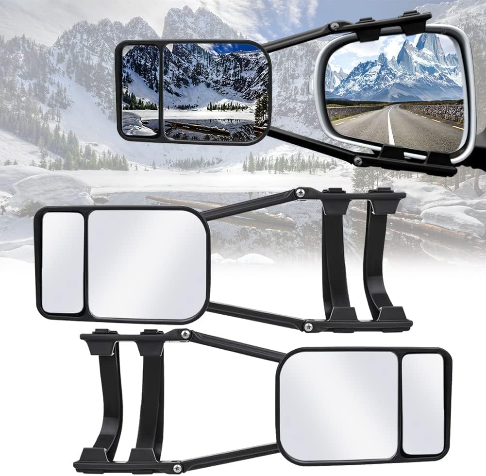Rétroviseurs Supplémentaires Pour Caravane D-Lumina – 2 Pièces – Rotation 360° – Taille 123 X 180 Mm – Universels, Réglables – Pour Remorque, Camping-car, SUV