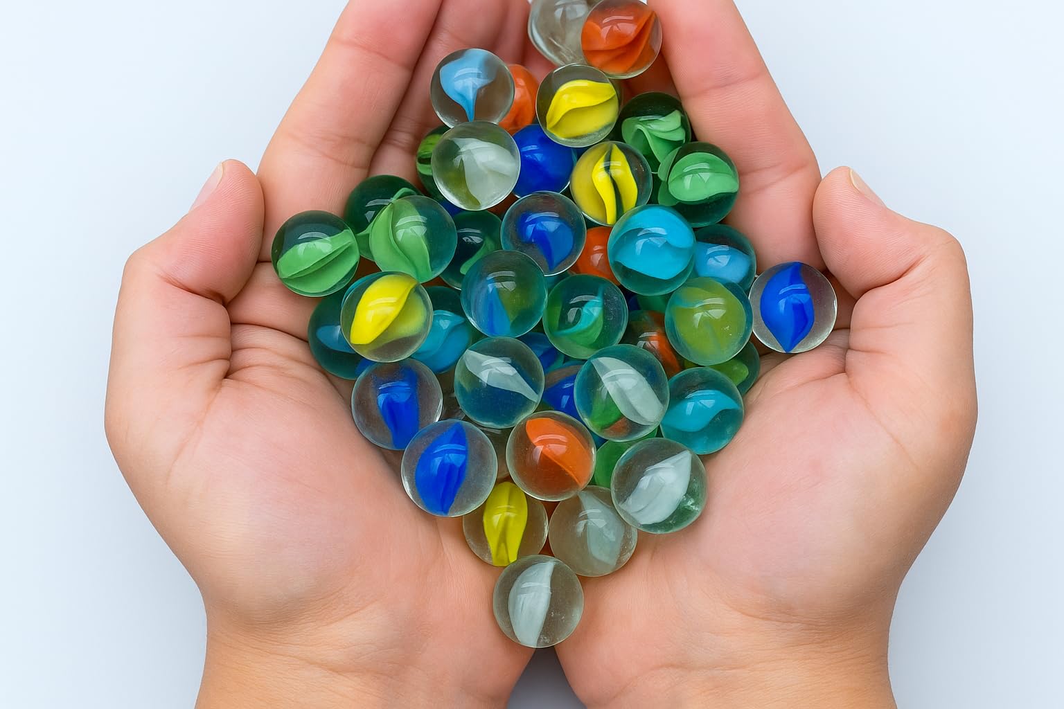 Crafts and Toys 60 Pcs Glass Marble Games Kanche Toys and Marble Glass for Decoration Parpose (S485)-image-48