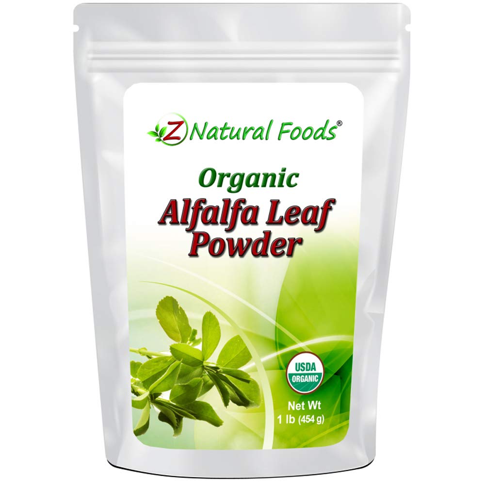 Z Natural Foods Organic Alfalfa Leaf Powder - Raw Green Superfood, 1 lb 16 Ounce (Pack of 1)