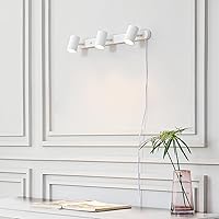 Vista 4 de GLOBE Electric 60024 Iluminación de riel de 3 luces con enchufe, cabezales ajustables, acabado blanco mate, 22 pulgadas, base GU10, cable de 15 pies