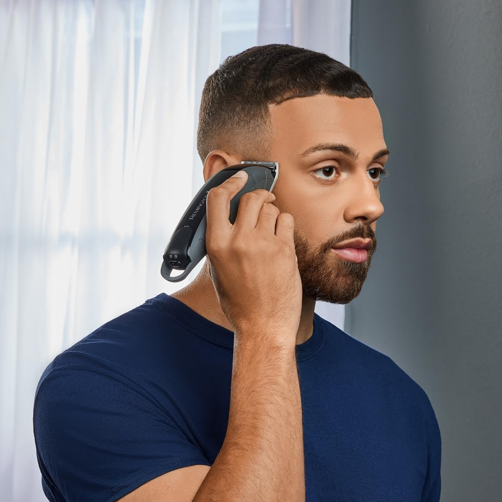 Remington Tondeuse Cheveux [Anti-Choc] Indestructible (Coque Poycarbonate, Moteur Pro résistant, Lames Acier Japonais, 11 Sabots 3-25mm, Batterie Lithium, Autonomie 120min, Mallette) Tondeuse HC5880