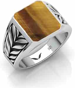 BySilverStone Anubis Signet Ring – Tiger’s Eye Gemstone, Sterling Silver, Egyptian Mythology Gift For Men & Women - View #6