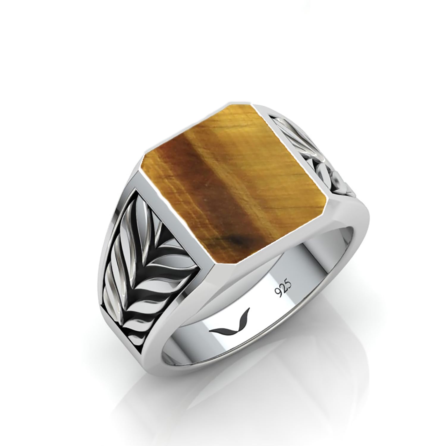 Vitra jewellery Natural Tigers Eye Gemstone Ring, Balerion Ring Pure silver 925 silver for Men/Boys from (US11/IND24-25) (B0CD3SHZ31) Amazon Price History, Amazon Price Tracker