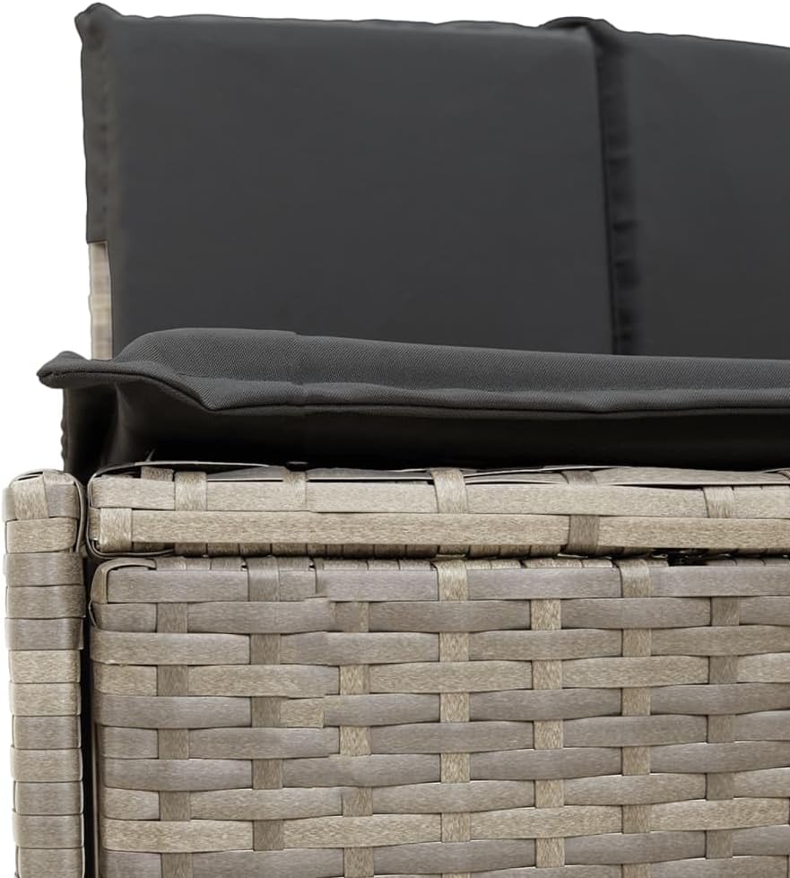 vidaXL Hot Tub Surround Grey Poly Rattan and Solid Wood Acacia