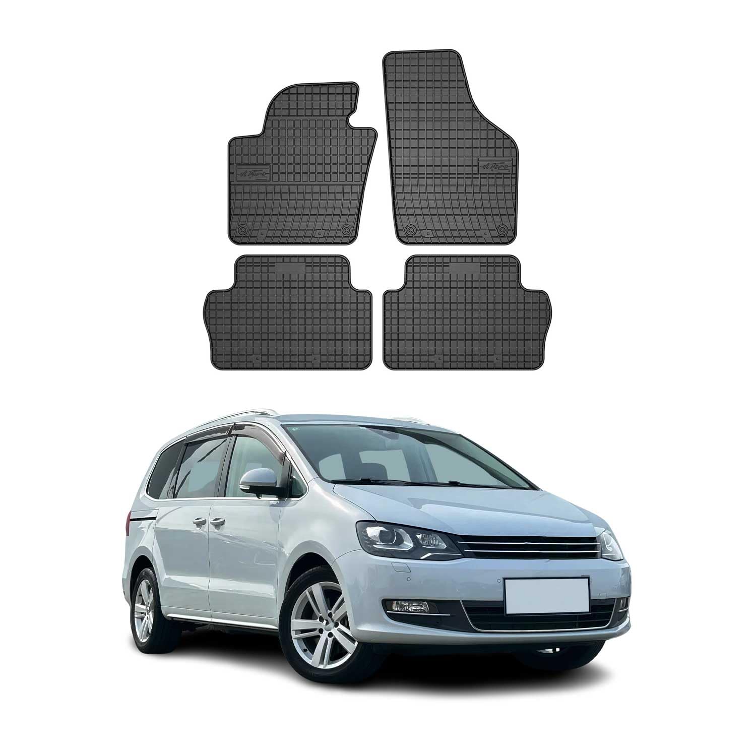 OMAC Fußmatten für VW Sharan 2010-2023 Gummi 4X Schwarz