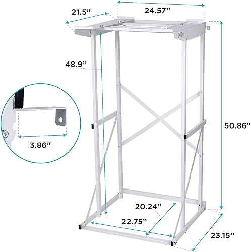 Miniatura 7 de Black+Decker Soporte apilable para lavadora y secadora, compatible con lavadoras y secadoras portátiles Black and Decker, acero resistente, soporte