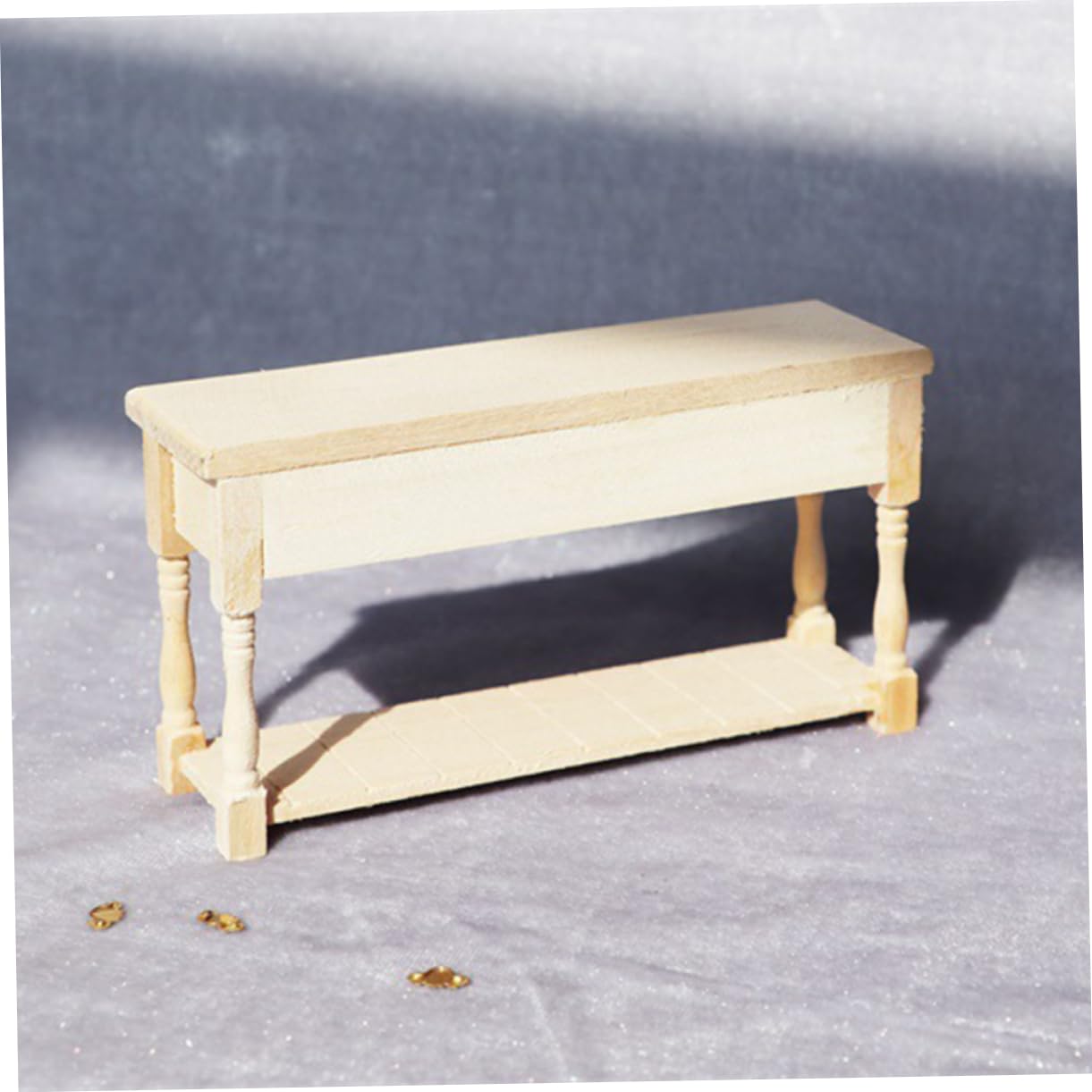 FELTECHELECTR 1:12 Dollhouse Furniture Set Mini Wooden Desk Model for Boys and Girls' Room Decor