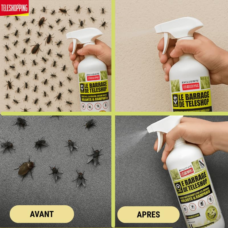 VENTEO - barrage aux insectes teleshopping - interieur & exterieur | Lot de 3 |spray fourmis - multi-insectes | anti pucerons plantes exterieur - barrage aux insectes pour Maison, jardin, piscine.