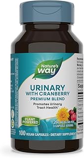 Nature's Way Urinary with Cranberry Premium Blend, Promotes Urinary Tract Health*, with Cranberry, Goldenseal, Dandelion, Vegan, Non-GMO Project Verified, 100 Capsules (Packaging May Vary)