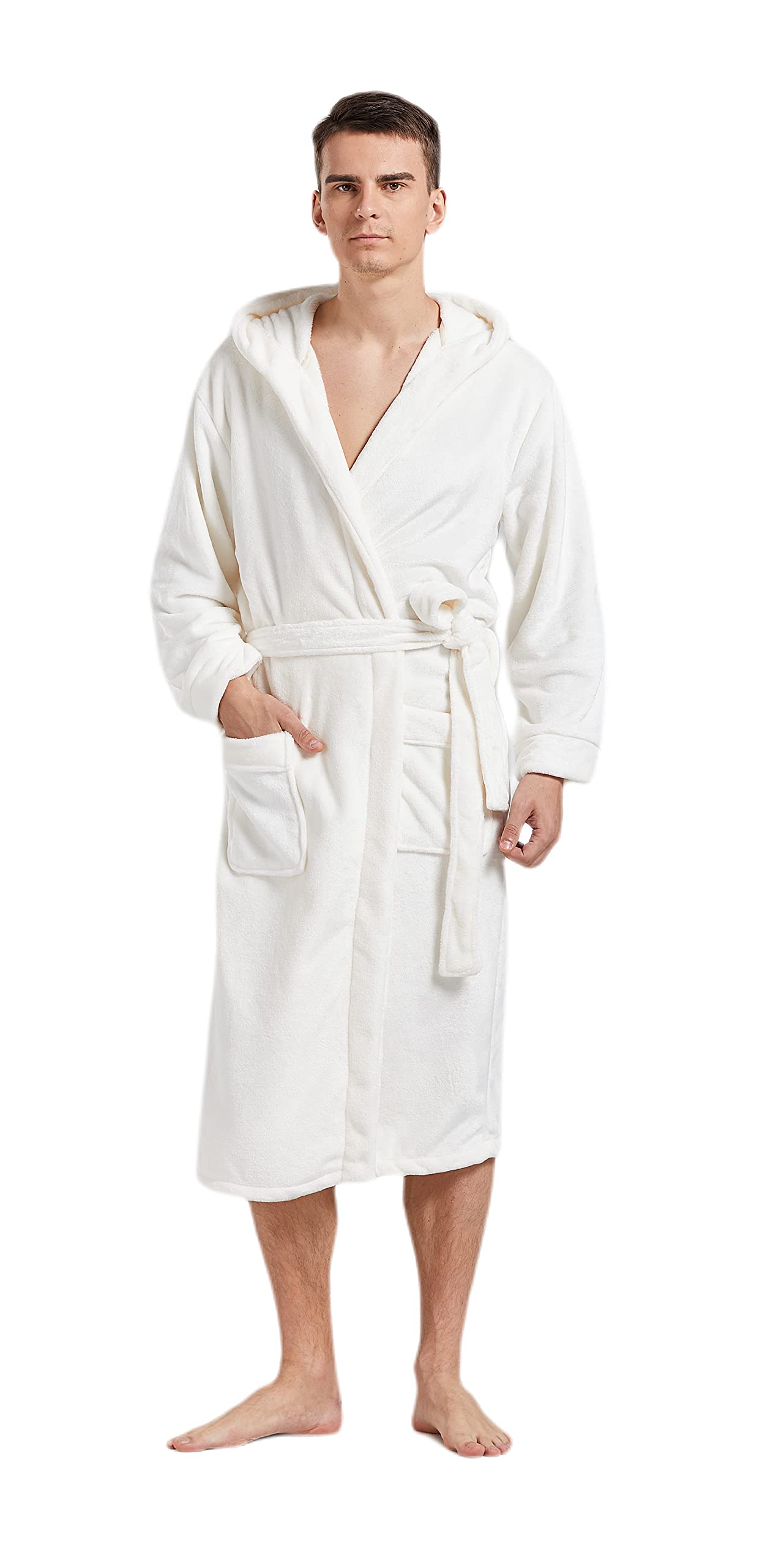 NAVARCH Mens Soft Flannel Robes, Long Warm Bathrobes for Men