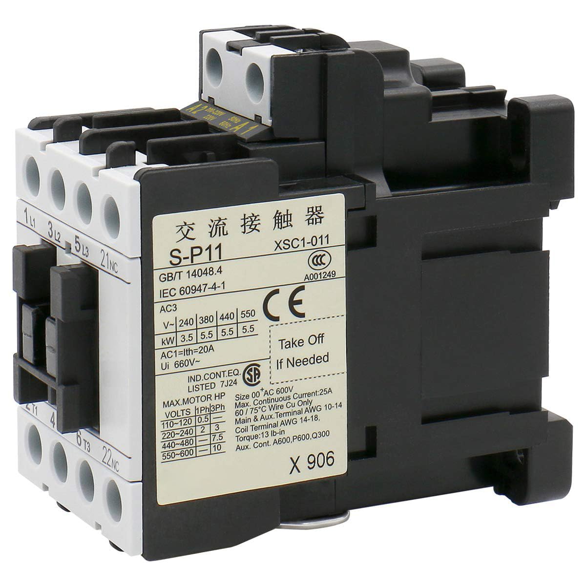 Heschen Magnetschütz, S-P11, 3 Phasen NO, 220 V 50/60 Hz, für Stromkreissteuerung