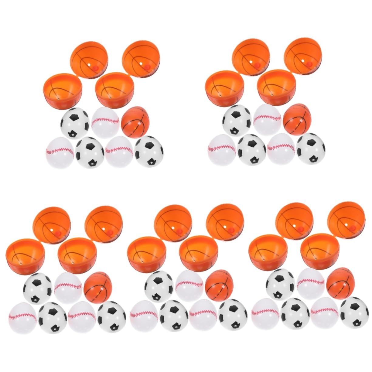 TOPBATHY 5 Set Uova Pasquali Vuote Riempibili Tema Sportivo Decorazioni per Feste Pasquali Uova per Giochi E attività per Regali E Decorazioni 12 Pezzi*5