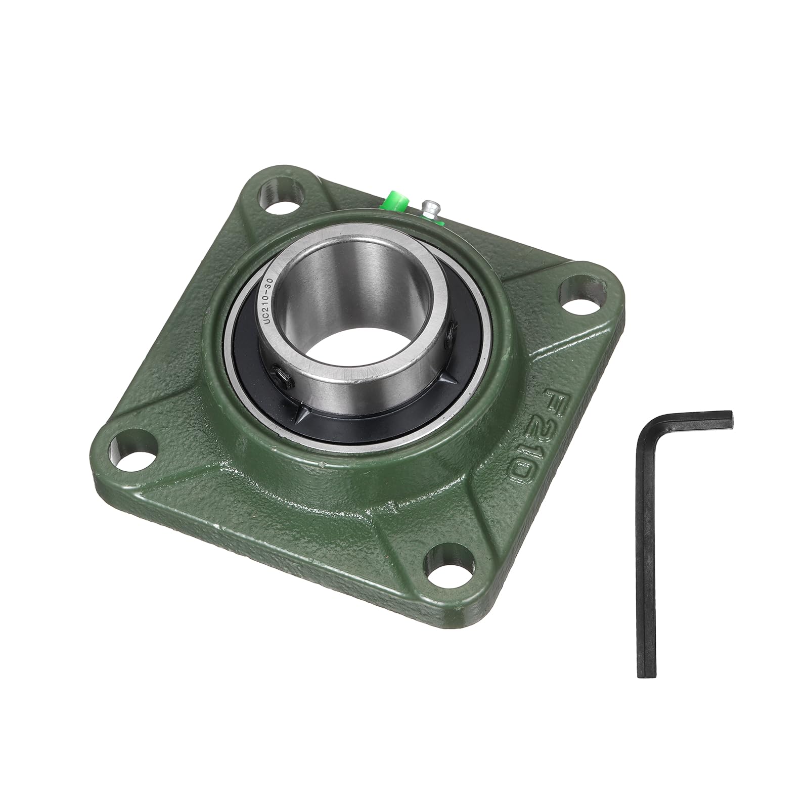 sourcing map UCF210-30 Cuscinetti a blocchetto di cuscino, autoallineamento da 1-7/8", base in ghisa solida, flangia quadrata in acciaio cromato, cuscinetto a sfera a blocchetto di cuscino montato