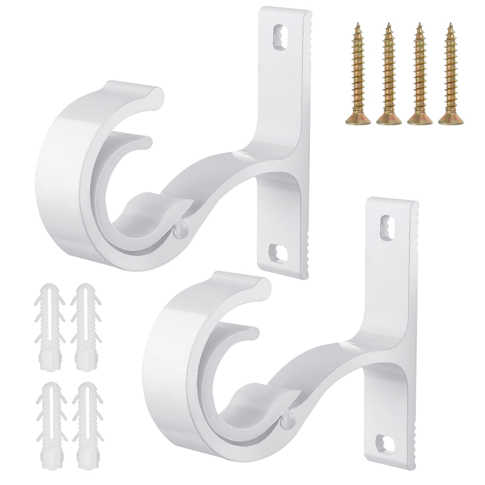 2 Stuck Vorhanghalter Halterung,Edelstahl stangenhalterung,gardinenstange Halterung Wand Kleiderstangen Halterung Schrank Schrankrohr Edelstahl für Schrank,Kleiderschrank,Duschvorhang-Silber