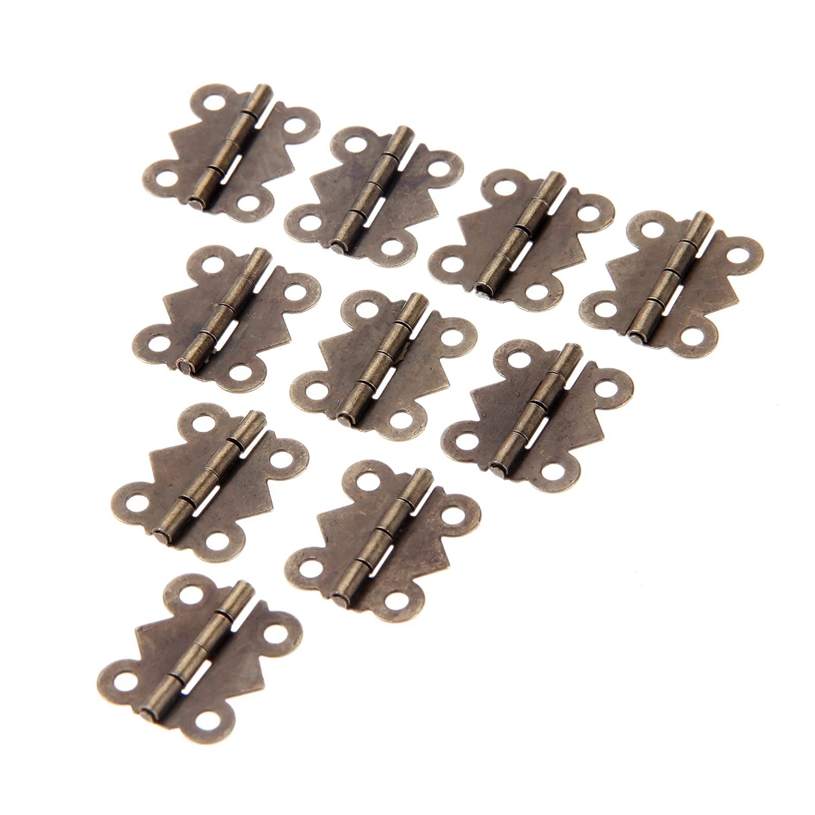 Nvsfzgiyg One Color Hinge, 10Pcs 4 Holes Butterfly Antique Bronze V-Intage Furniture Hardware Cabinet Cupboard Door 2017Mm