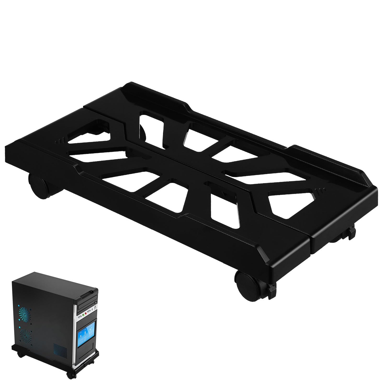 VILLCASE Verstellbarer Computer-Tower-Ständer Mit Rädern Mobiler Pc-Bodenständer Für Büro Zuhause Und Schule Stabiler CPU-Halter Unter Dem Schreibtisch Mit Teleskopfunktion