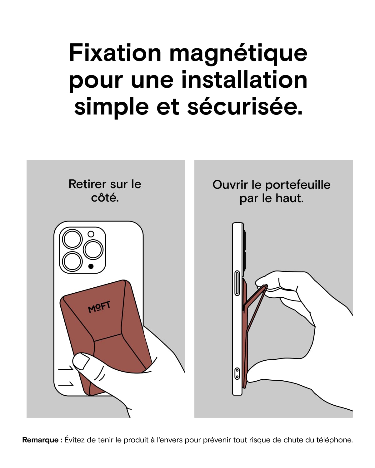 MOFT Porte Carte Magsafe pour iPhone 17/16/15/14/13/12, Magsafe Wallet en MOVAS Cuir Végan, Magnétisme Utra-Puissant, Support Téléphone Portable à 3 Modes, 2 Supports de Cartes (Marron)