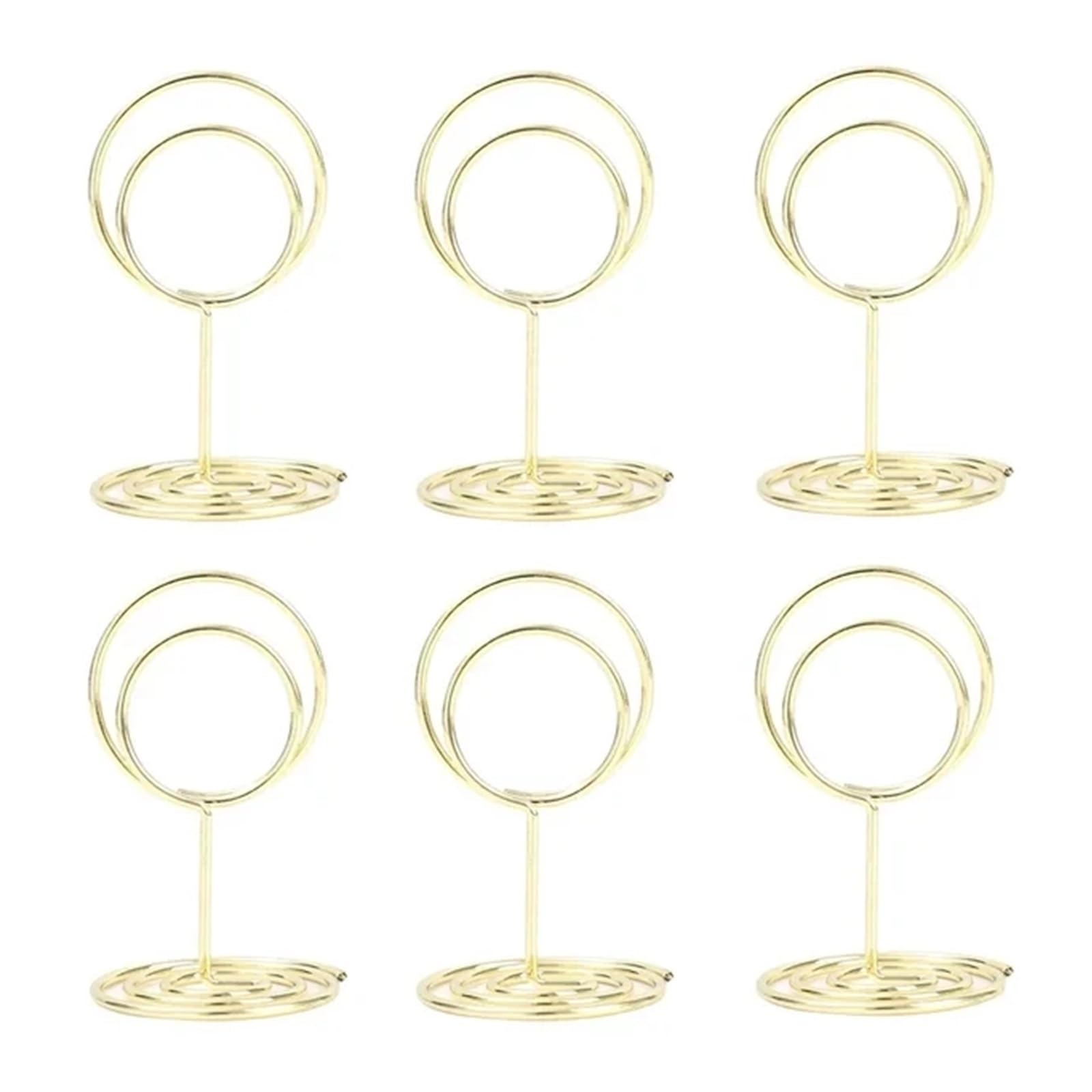 QMDSNFB Table Number Holders 24/1PCS Metal Place Card Holders Photo Clip Stands Wedding Table Number Name Sign Stand Birthday Party Home Decoration Supplies(Round,24PCS)