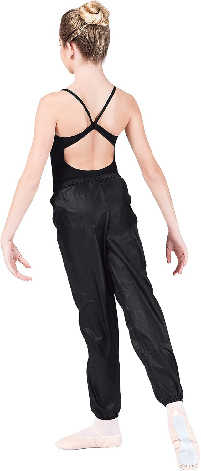 Body Wrappers Ripstop Pants for Dance, Hiking, Workouts and More - Unisex Youth Warm Up Pants for Boys and Girls - Style 071 (8-10, Black) - Image 3