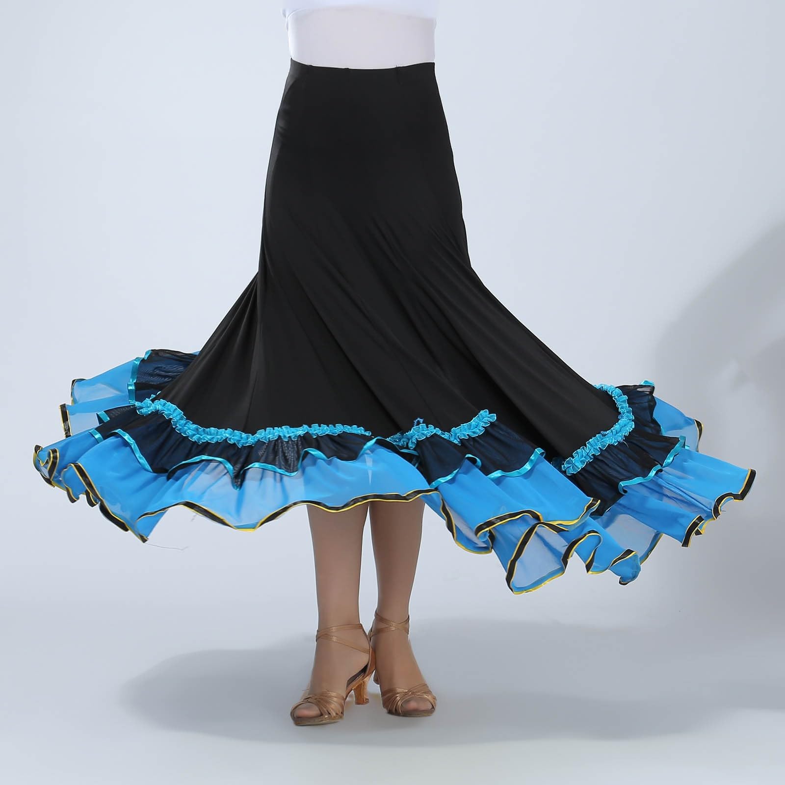 Falda Larga Mujer Verano, Faldas Mujer Verano Volantes, Baile Tradicional EspañOla con Capas Y Elegante DiseñO Fluido Actuaciones Faldas Skirt Falda Lunares Falda Vaquera Minifalda