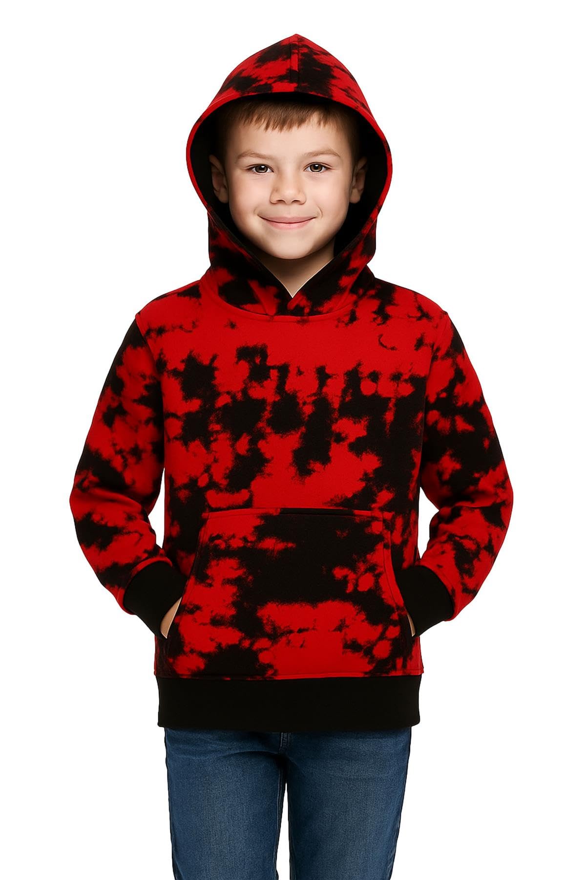 A2z 4 Kids Unisex Kids Tie Dye Red Tie Dye Hoodie Fleece - Sweat Hoodie T.d Red 13