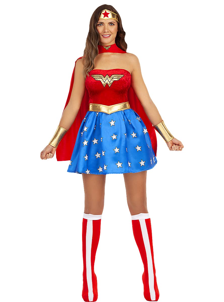 Funidelia | Costume da Wonder Woman rosa per bambina Supereroi, DC Comics, Lega della Giustizia - Costume per bambini e accessori per Feste, Carnevale e Halloween - Rosa