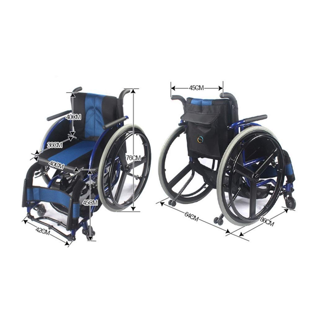 Silla de ruedas manual de aleación de aluminio ultraligera plegable para deporte profesional silla de ruedas para personas de mediana edad desmontar, portátil