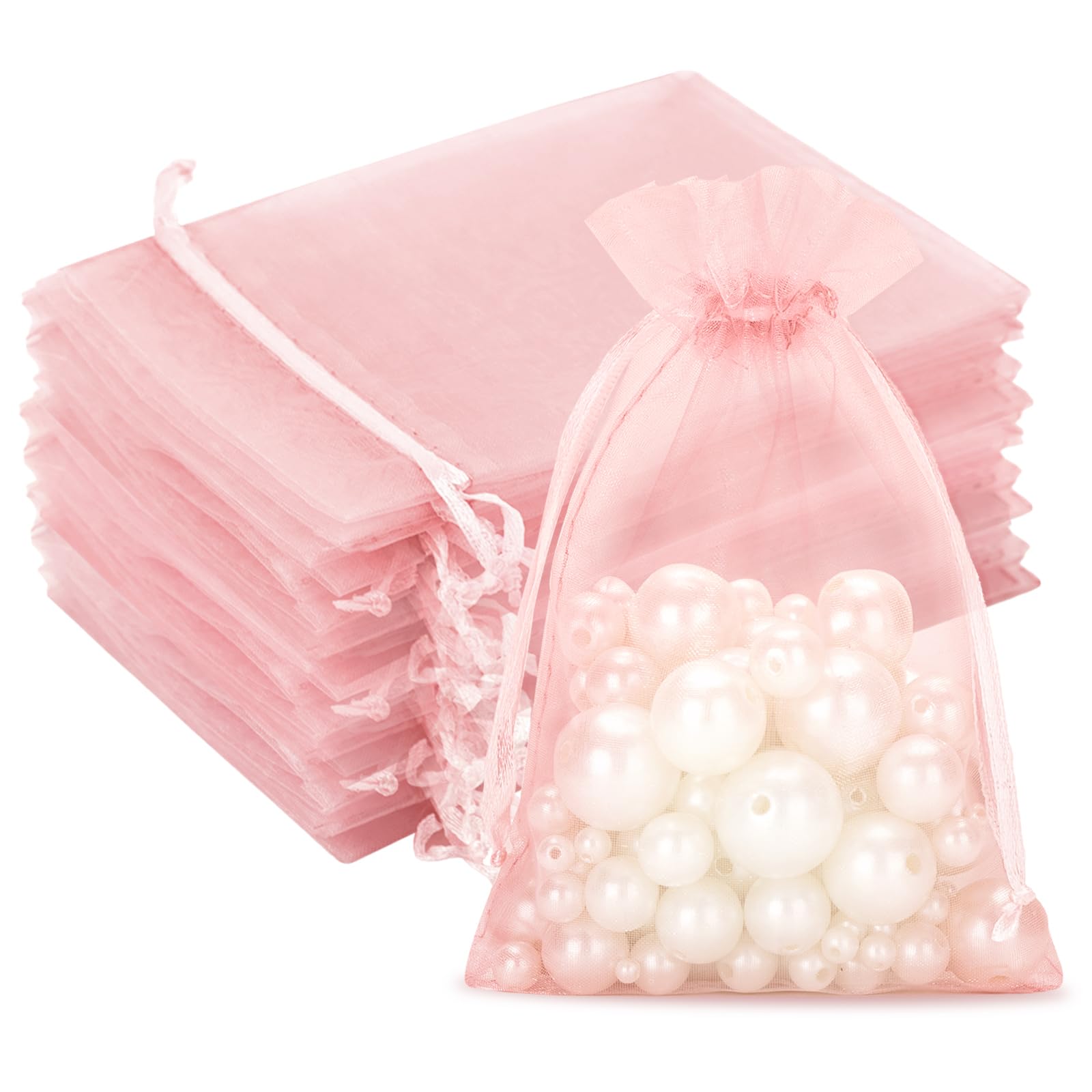 G2PLUS White Organza Gift Pouches - 7x9 CM Small Organza Favor Bags, 50 PCS Wedding Jewelry Bags - Clear Mesh Pouches for Wedding, Christmas, Birthday, Anniversary — view 10