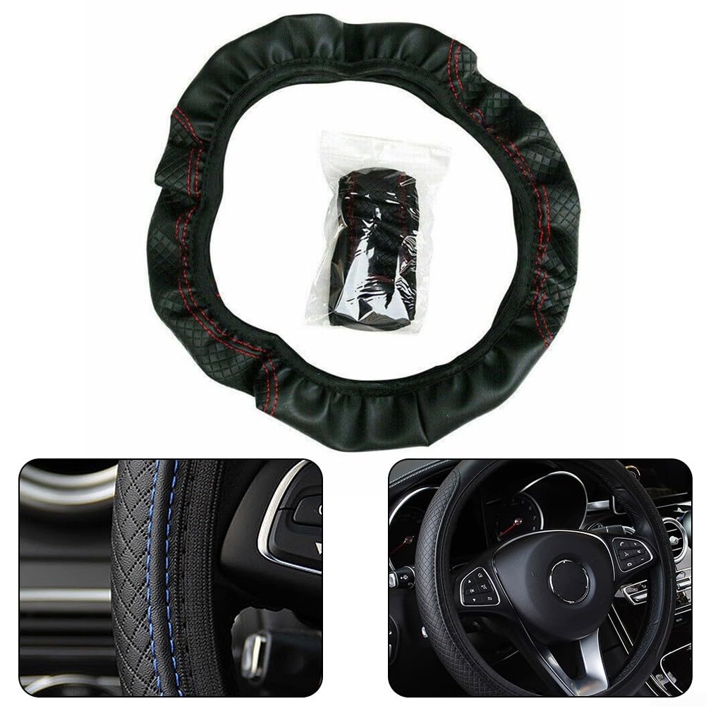 Capa de volante de carro 38 cm de couro de microfibra elástica antiderrapante para SUV
