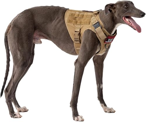 Ohmopie Tactical Dog Harness for Medium Large Dog No Pull Dog Adjustable Harness with Back Clip & Front Clip Heavy Duty Metal Buckle Service Dog