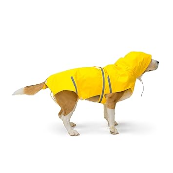 PetWale Reflective Raincoat - Yellow - (Size : Small)