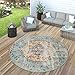 Produktbild Paco Home In- & Outdoor Teppich Modern Orient Print Terrassen Teppich Türkis, Grösse:Ø 160 cm Rund