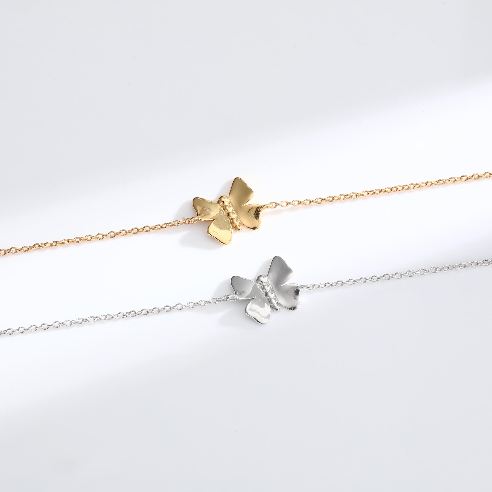 Pulseras De Plata Ley 925 Para Mujer，Pulsera De Mariposa De Lujo Con Cierre De Resorte Ajustable, De Alta Gama, De Plata De Ley S925, Con Luz Dulce Y Diseño De Mariposa, Joyería Energética Para