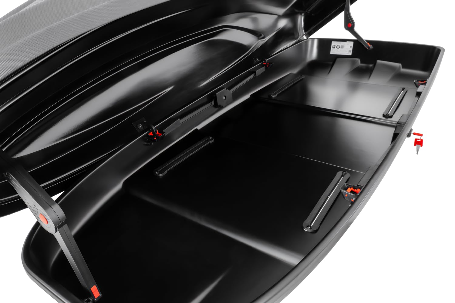 Stella 480 Dachbox 390L mit 75 kg Tragkraft für viel Gepäck im Urlaub, beidseitig öffnender Auto-Dachkoffer mit Flexi Fit G2 Halterung und Zentralverriegelung