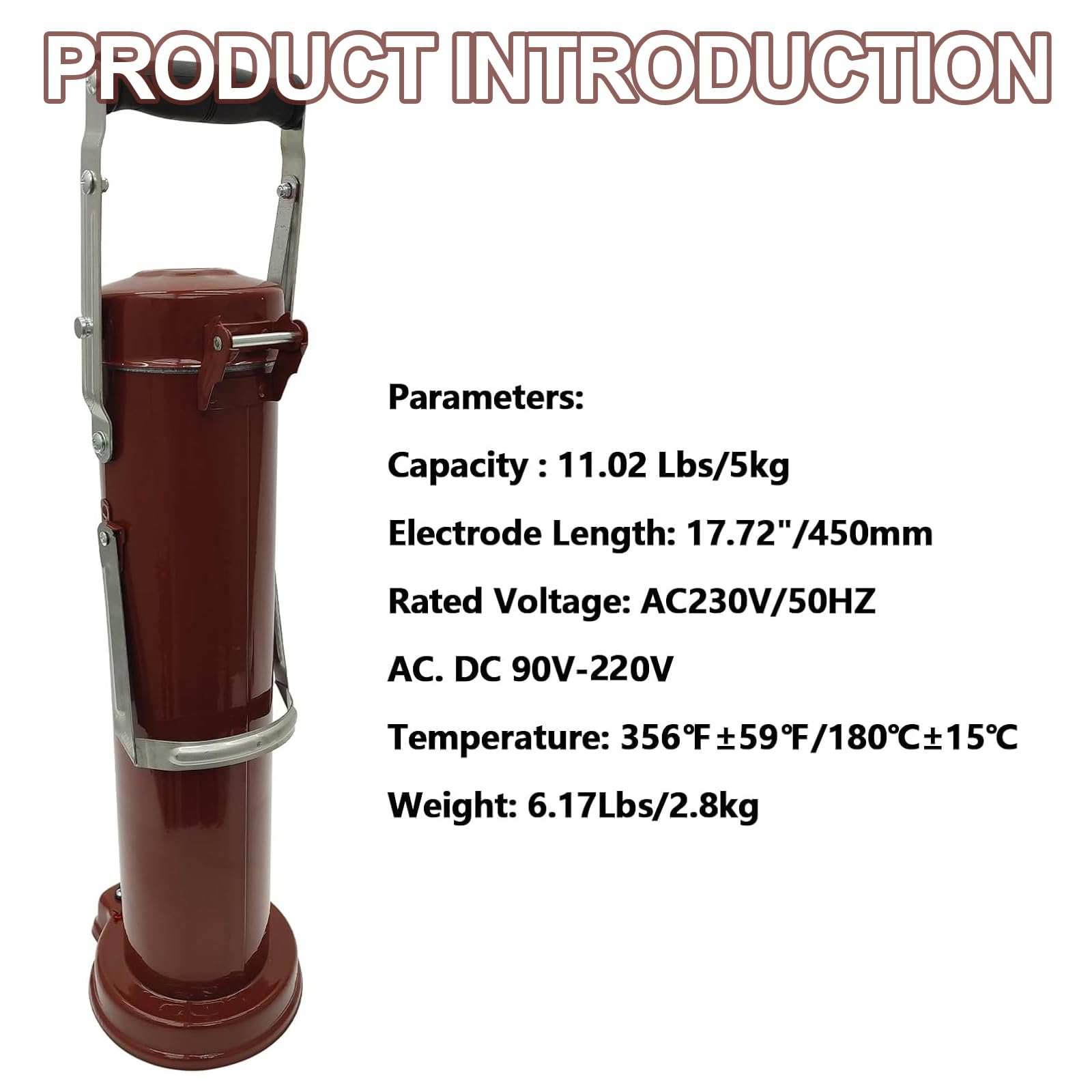 Secador de varillas de soldadura de 11 lb, horno portátil para secado de electrodos, horno de alta resistencia para varillas de soldadura, soporte para soldadura, capacidad para electrodos de 18"